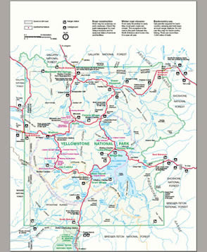 Detailed Yellowstone map.Click fro bigger map/NPS